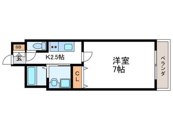 ベラジオ雅び京都西院II(1K/5階)の間取り写真