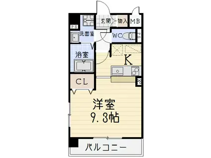 ボヤージュ(1K/1階)の間取り写真