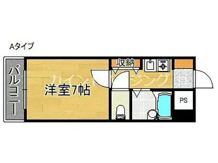 アンビション大阪(1K/2階)の間取り写真