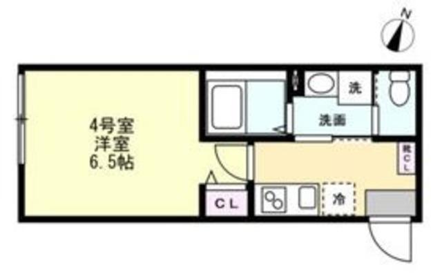 ベイルーム相模原LINO(1K/2階)の間取り写真