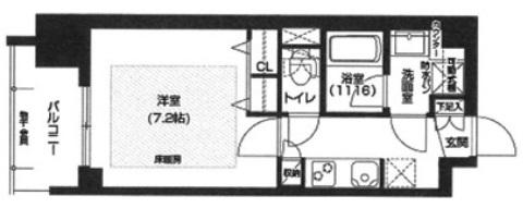 アーバネックス谷町II(1K/11階)の間取り写真