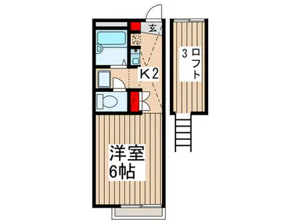 サニーヒルツカサ(1K/2階)の間取り写真