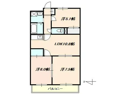 ラーク湘南(3LDK/4階)の間取り写真