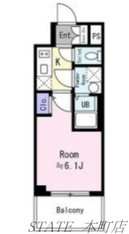 エスリード弁天町ノース RESIDENCE(1K/3階)の間取り写真