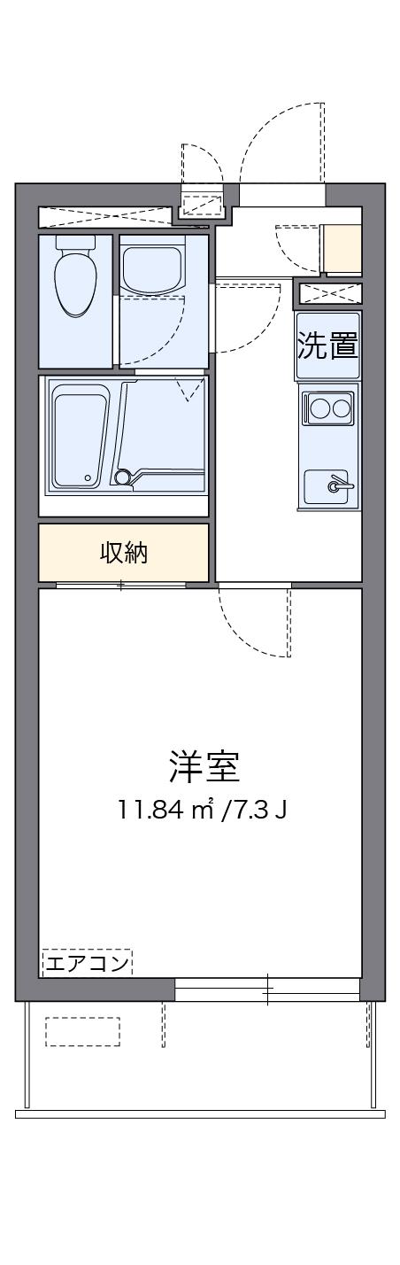 クレイノ善進本町(1K/1階)の間取り写真