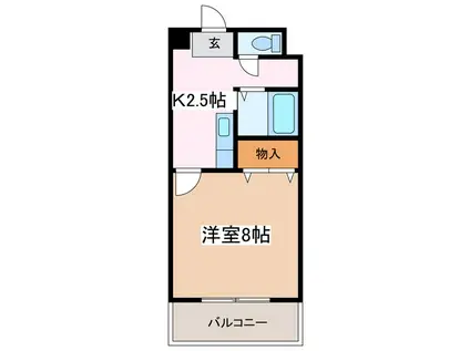 グランコート(1K/1階)の間取り写真