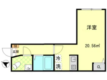 グリップ東大泉(ワンルーム/3階)の間取り写真