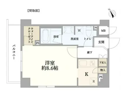 アデッソ上野ベレッツァ(1K/3階)の間取り写真