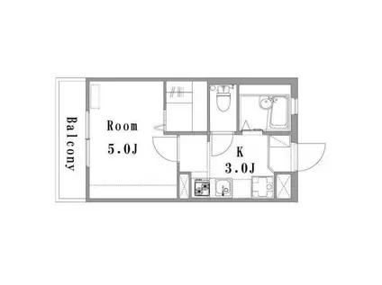 メゾンプチパレ(1K/3階)の間取り写真