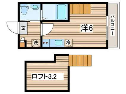 ハーミットクラブハウスコルドII(ワンルーム/2階)の間取り写真