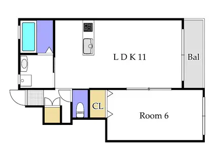 プライム平井(1LDK/1階)の間取り写真
