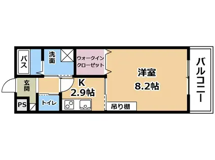 RAINBOW CITY REC IV(1K/4階)の間取り写真