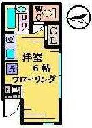 上中里ハイツ(ワンルーム/1階)の間取り写真