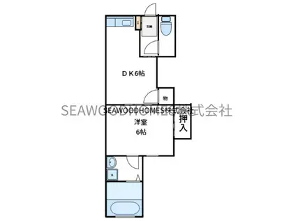 藤荘(1LDK/1階)の間取り写真
