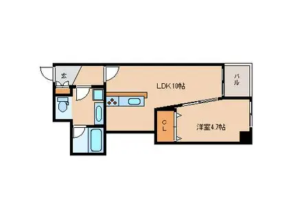 ポコアポコ三宮(1LDK/5階)の間取り写真