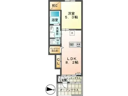 若竹ソフィア(1LDK/1階)の間取り写真