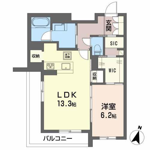 グローレン柏木(1LDK/1階)の間取り写真