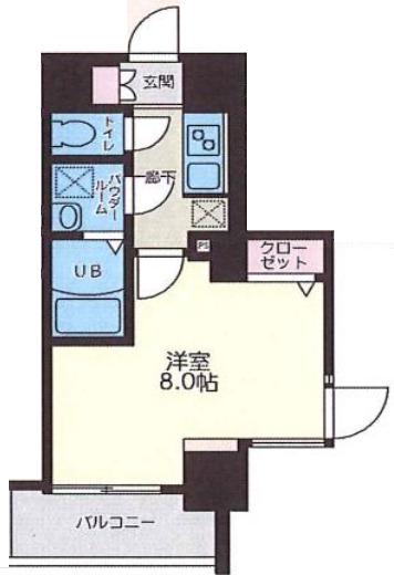 S-RESIDENCE西長堀(1K/5階)の間取り写真