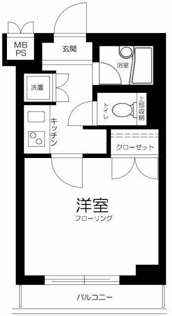ルーブル中野白鷺(1K/2階)の間取り写真