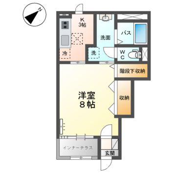 GLORIA(1K/1階)の間取り写真