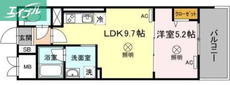TWIN TOWERS AZUKI(1LDK/2階)の間取り写真