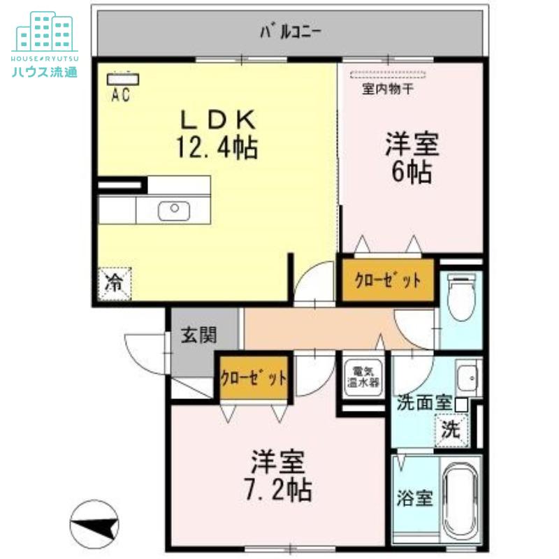 ロイヤルガーデン木場(2LDK/2階)の間取り写真