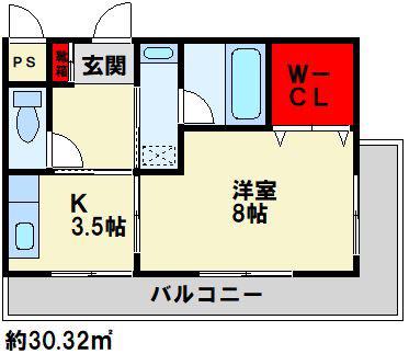 グレイシス浅川I(1K/5階)の間取り写真