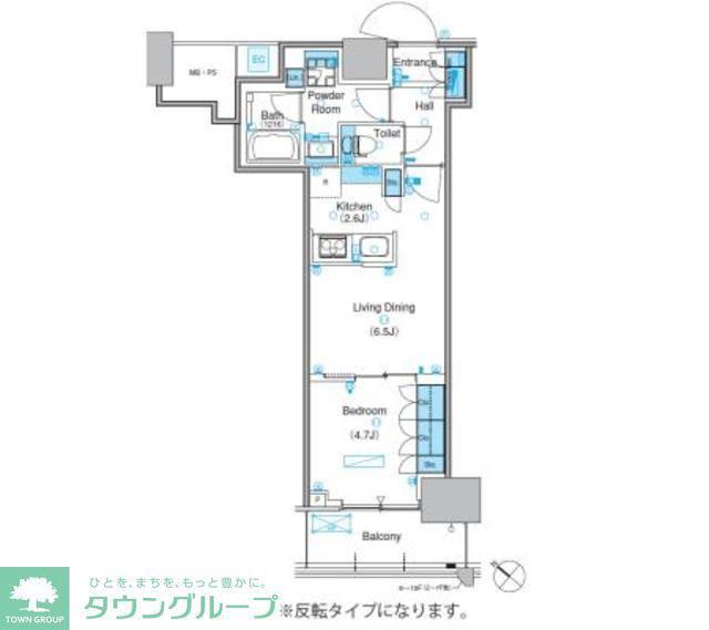 パークアクシス豊洲キャナル(1LDK/16階)の間取り写真