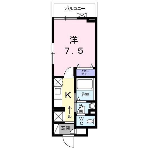 フォーシーズン蓮根(1K/5階)の間取り写真