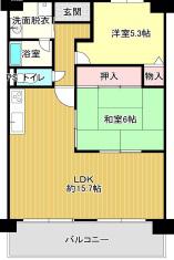 福島グランドヴィラ(3LDK/2階)の間取り写真