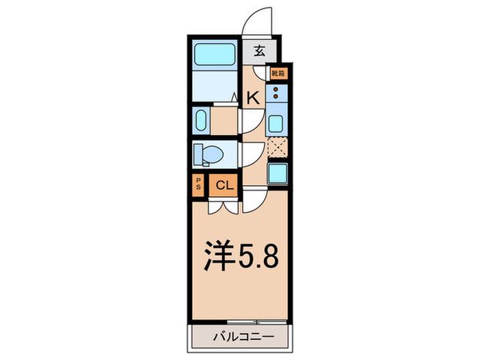 クレヴィスタ横浜大口(1K/3階)の間取り写真