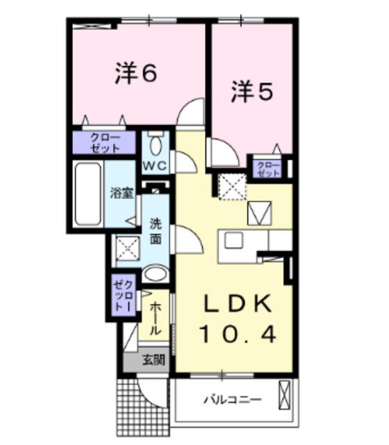 デュオ ルーチェⅡ(2LDK/1階)の間取り写真