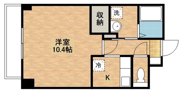 マンション宿郷 II(1K/6階)の間取り写真