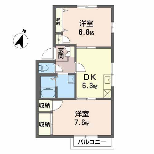 サンワールド マツオ(2DK/2階)の間取り写真