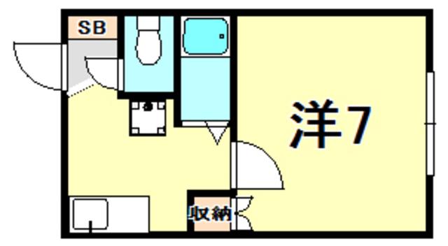 新錦荘(1K/3階)の間取り写真