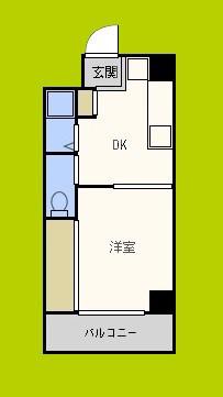 沢村マンション(1DK/6階)の間取り写真