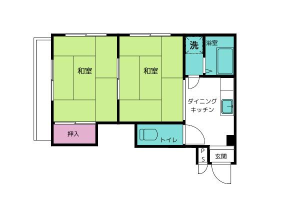 アーバン681(2DK/1階)の間取り写真