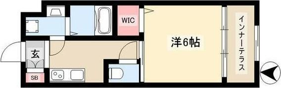 CIELUNA(1K/1階)の間取り写真
