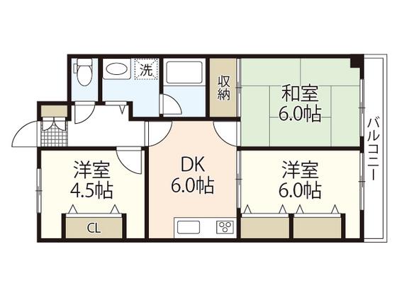 センチュリー世良(3DK/5階)の間取り写真