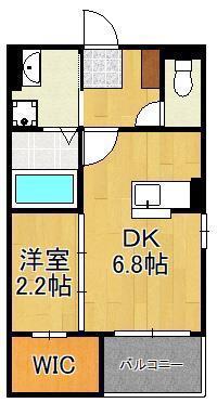 BRAVE BASE陣原(1DK/3階)の間取り写真