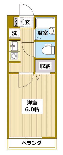 VILLA510 NO.6(1K/1階)の間取り写真