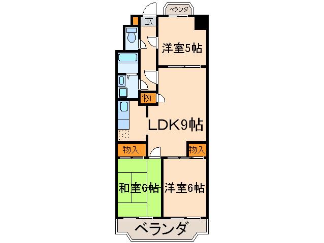 熱田マンション(3LDK/3階)の間取り写真