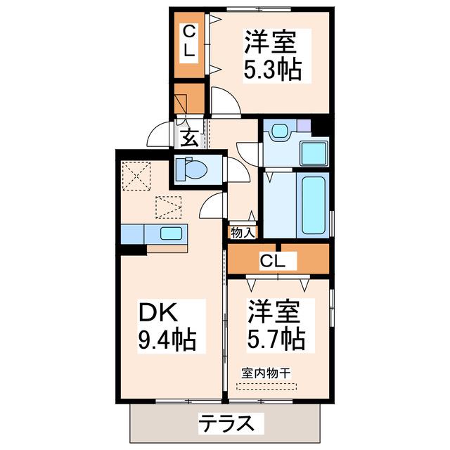 ユーエム・セイラIII(2DK/1階)の間取り写真