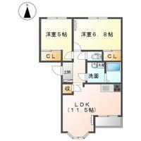 エターナル(2LDK/1階)の間取り写真