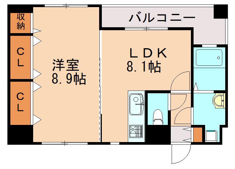 ザ・グレンリベット(1LDK/5階)の間取り写真
