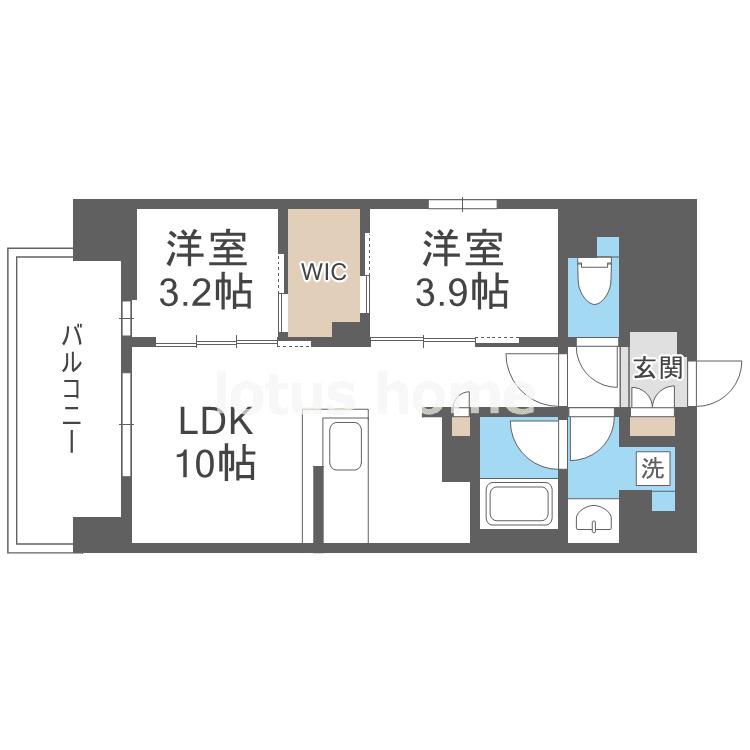 ソルレヴェンテ新梅田(2LDK/3階)の間取り写真