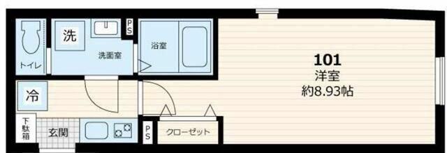 GATE RESIDENCE MITAKA(1K/1階)の間取り写真