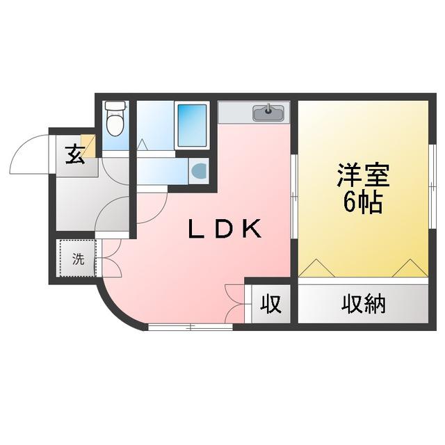 カルムサイトー(1LDK/1階)の間取り写真