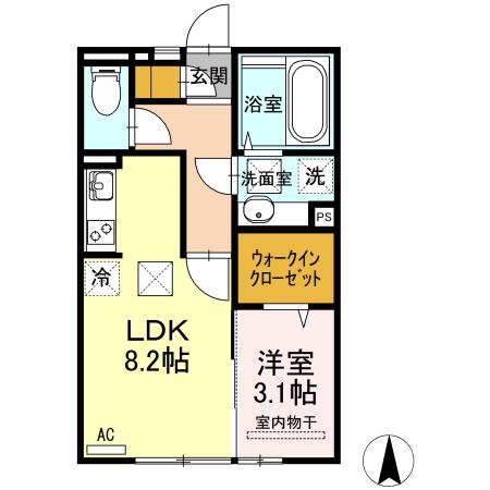 コンフィデンスK.S近見(1LDK/2階)の間取り写真