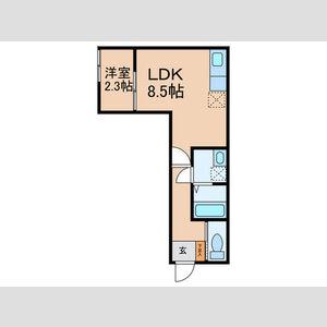 ARTE久留米(1LDK/1階)の間取り写真